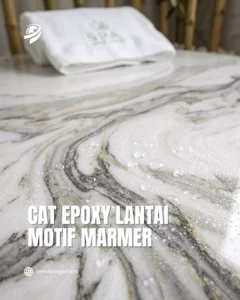 cat epoxy lantai motif marmer 1